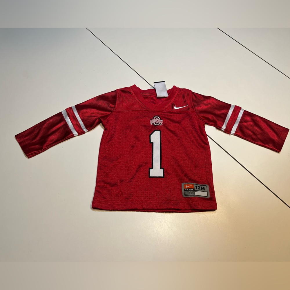 OSU Ohio State Buckeyes football 12M toddler infant long sleeve jersey